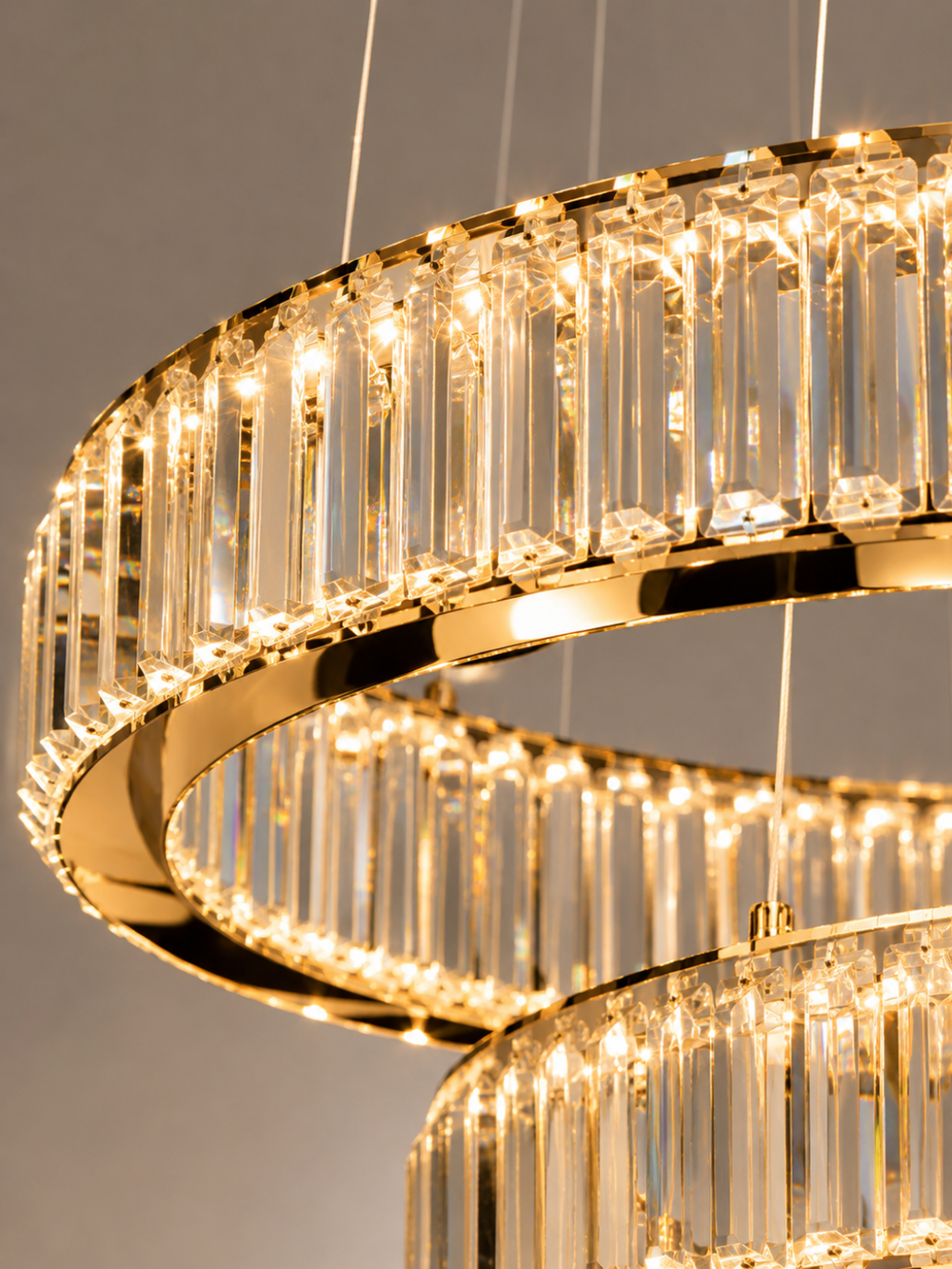 "SPIRAL RINGS" CHANDELIER